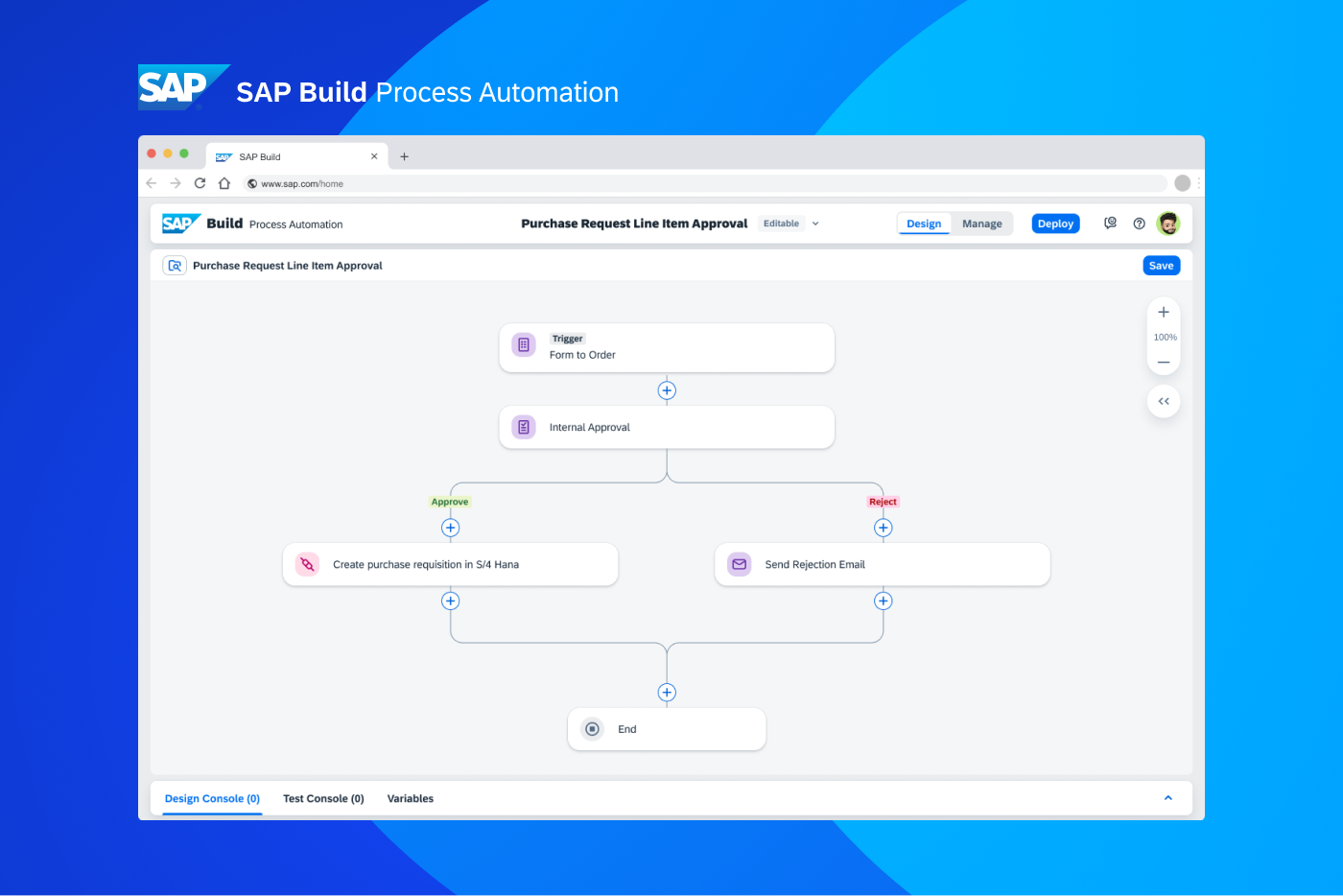SAP Build's new process editor